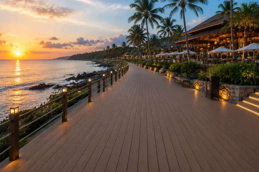 wpc manufacturer supply decking for hospitality & resort projects