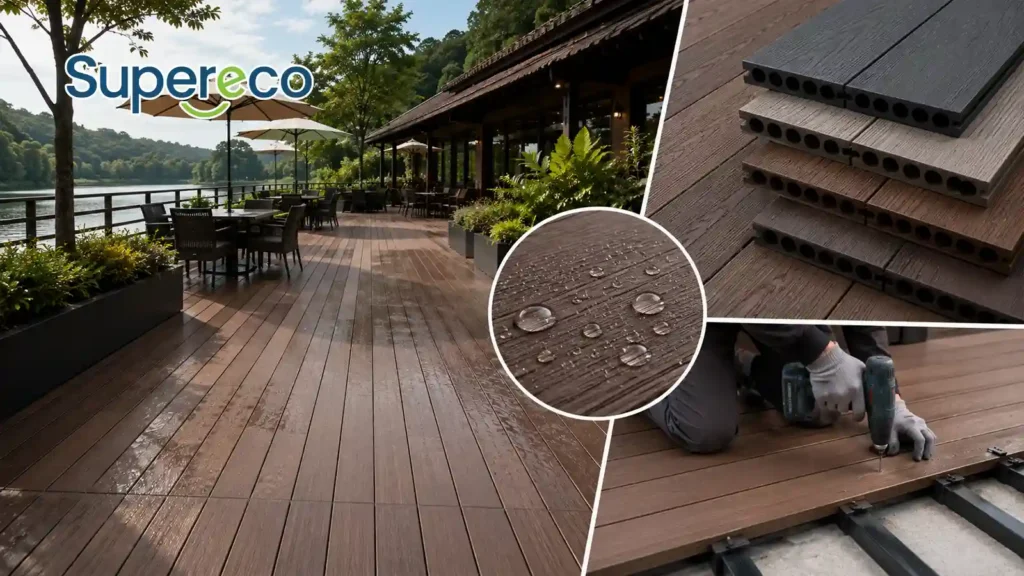 wpc decking for commercial projects & wholesale designed for large scale outdoor projects
