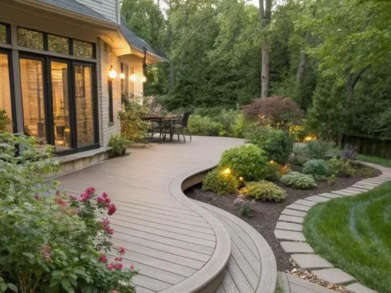 Traditional composite decking for residential villas and outdoor living areas