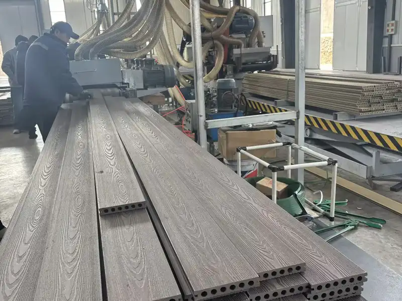 Automated production line for traditional composite decking