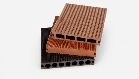 Hollow, solid, and reinforced WPC profile options engineered by Supereco to meet different load requirements for commercial projects.